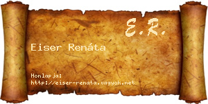 Eiser Renáta névjegykártya
